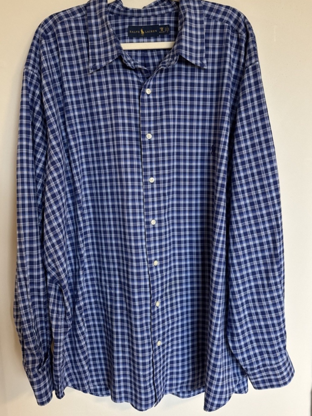 Ralph Lauren Classic-Fit Button-Down Shirt – Men’s Blue 3X